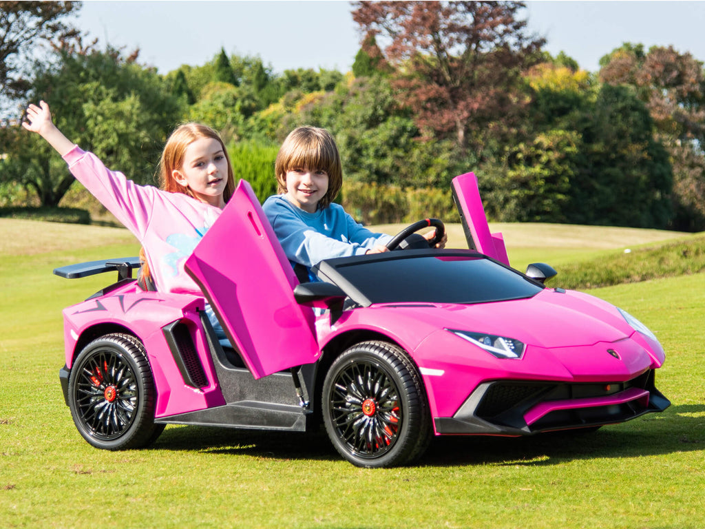 24V Lamborghini Aventador 2 Seater Ride on Car for Kids - Pink