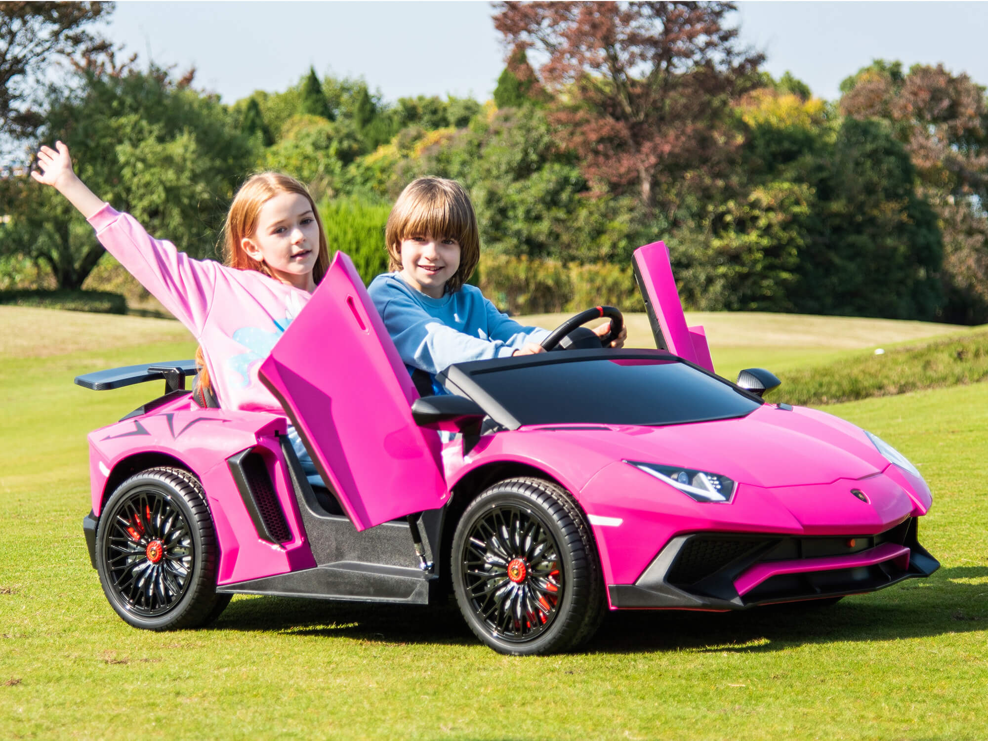 24V Lamborghini Aventador 2 Seater Ride on Car for Kids - Yellow