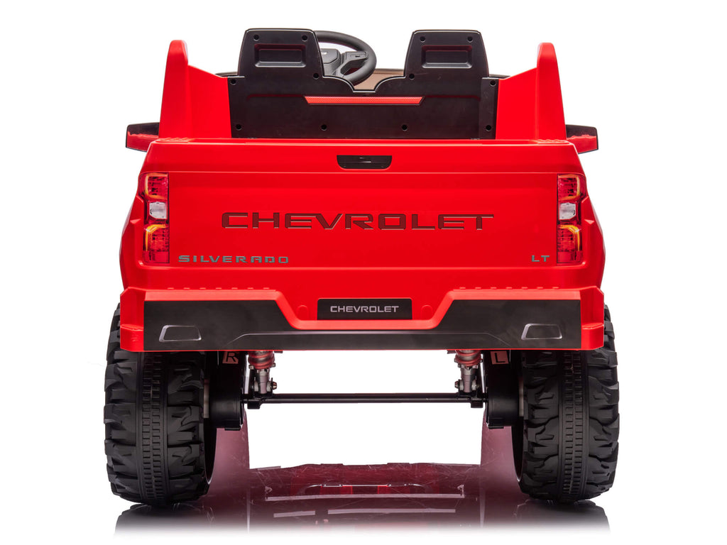 24V Chevrolet Silverado Ride on Truck for Kids with 2 Seats and Remote - Red