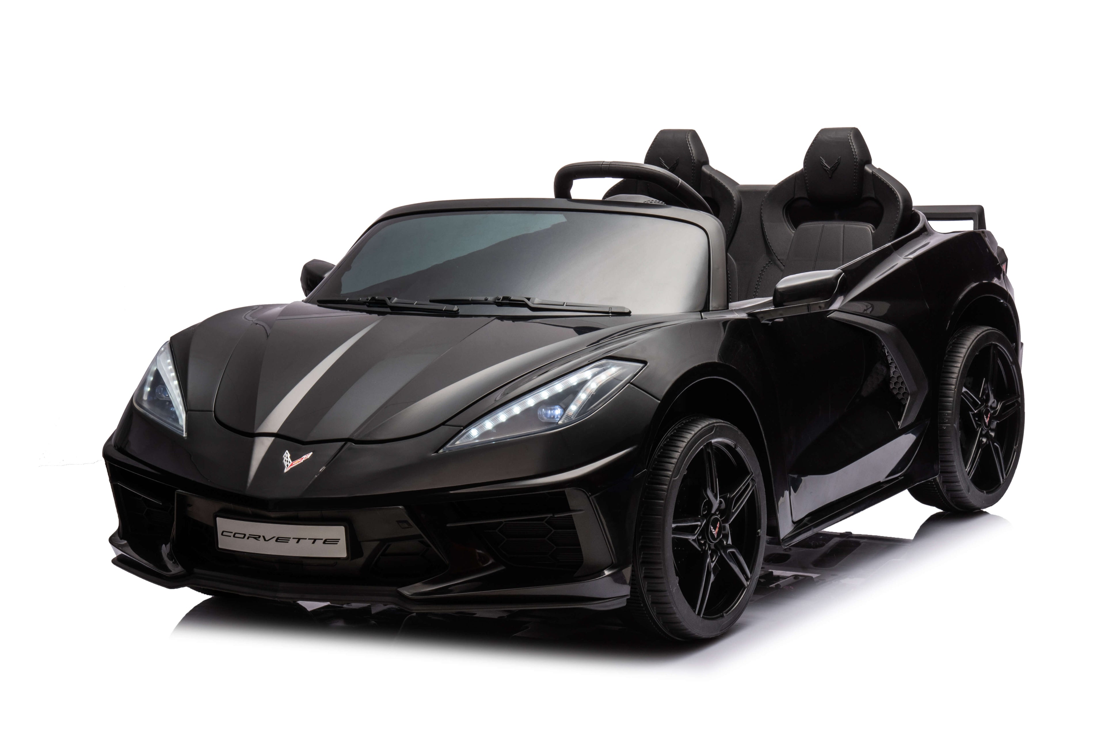 24V Chevrolet Corvette C8 2-Seater Ride On Car with Remote - Black