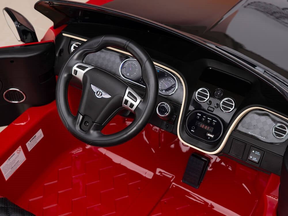 12V Bentley Continental Supersports Kids Electric Ride On Car with Remote - Red