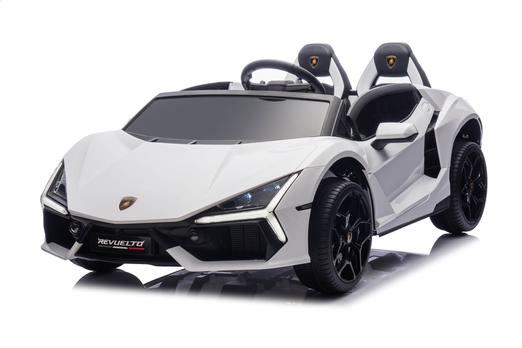 24V / 9 MPH Lamborghini Revuelto Two-Seater Kids Ride On Car – White